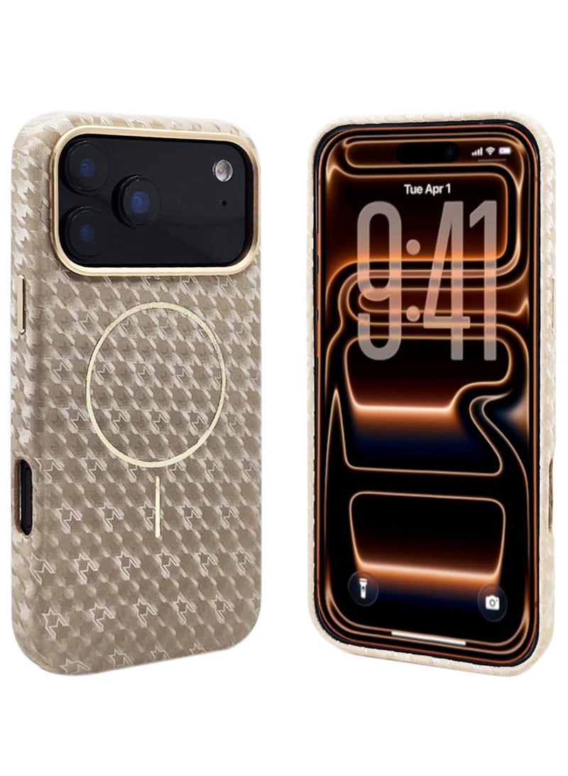 MOCOM Apple iPhone 17 Pro Max Elegant Leatherette MagSafe Case for iPhone 17 Pro Max - Sophisticated Protection & Chic Style with Wireless Charging Compatibility - Slim Fit, Anti-Scratch, Luxurious Beige - Image 1