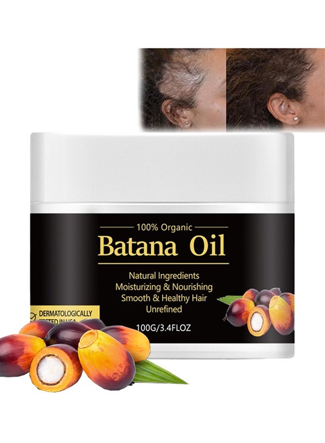 Organic & Botanic Batana Oil Natural ingredients Moisturizing & Nourishing Smooth & Healthy Hair Unrefined,  Natural Batana Oil For Hair Growth By Organic, Unrefined Batana Oil For Visibly Thicker And Stronger Hair, Prevent Hair Loss, Repairs Damaged Hair, Leaves Hair Smoother,100g - Image 1