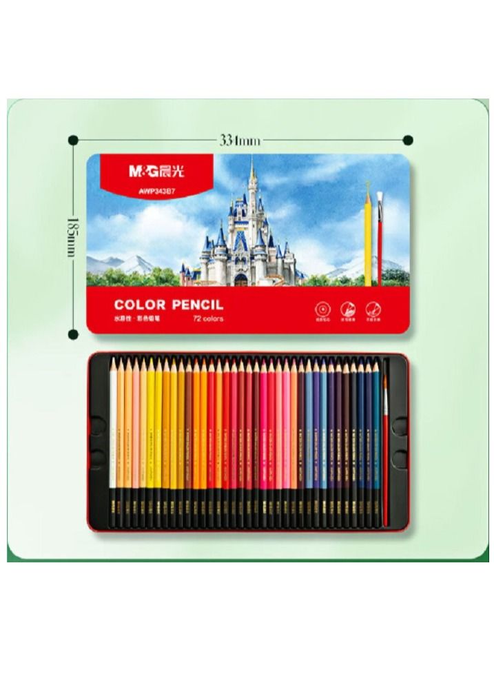 ام اند جي Chenguang 72 Color Premium Watercolor Pencil With Blending Brush Metal Box - No:AWP343B7 - Image 1