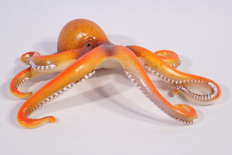 LX Handpainted Octopus Wall Mount Decor Plaque 8" Orange - Image 2
