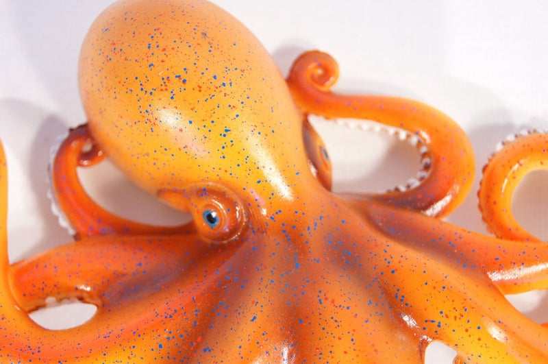 LX Handpainted Octopus Wall Mount Decor Plaque 8" Orange - Image 3