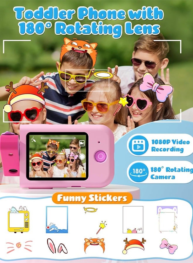 Kids Smart Phone Toys for Boys Girls, Unicorn Touchscreen Toddler Learning Play Toy Phone with Rotating Camera, Game, Music Player, 32GB SD Card  - Image 2