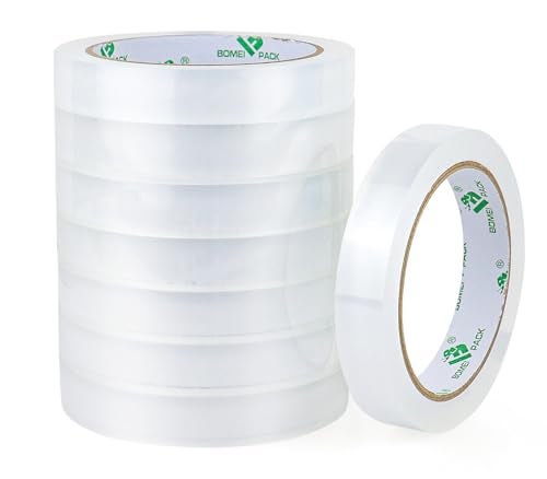 BOMEI PACK 8Rolls Clear Tape Refills for Dispenser, Transparent Gift Wrap Tape 3inch Core for Home, Office, 3/4inch x 60yds - Image 1