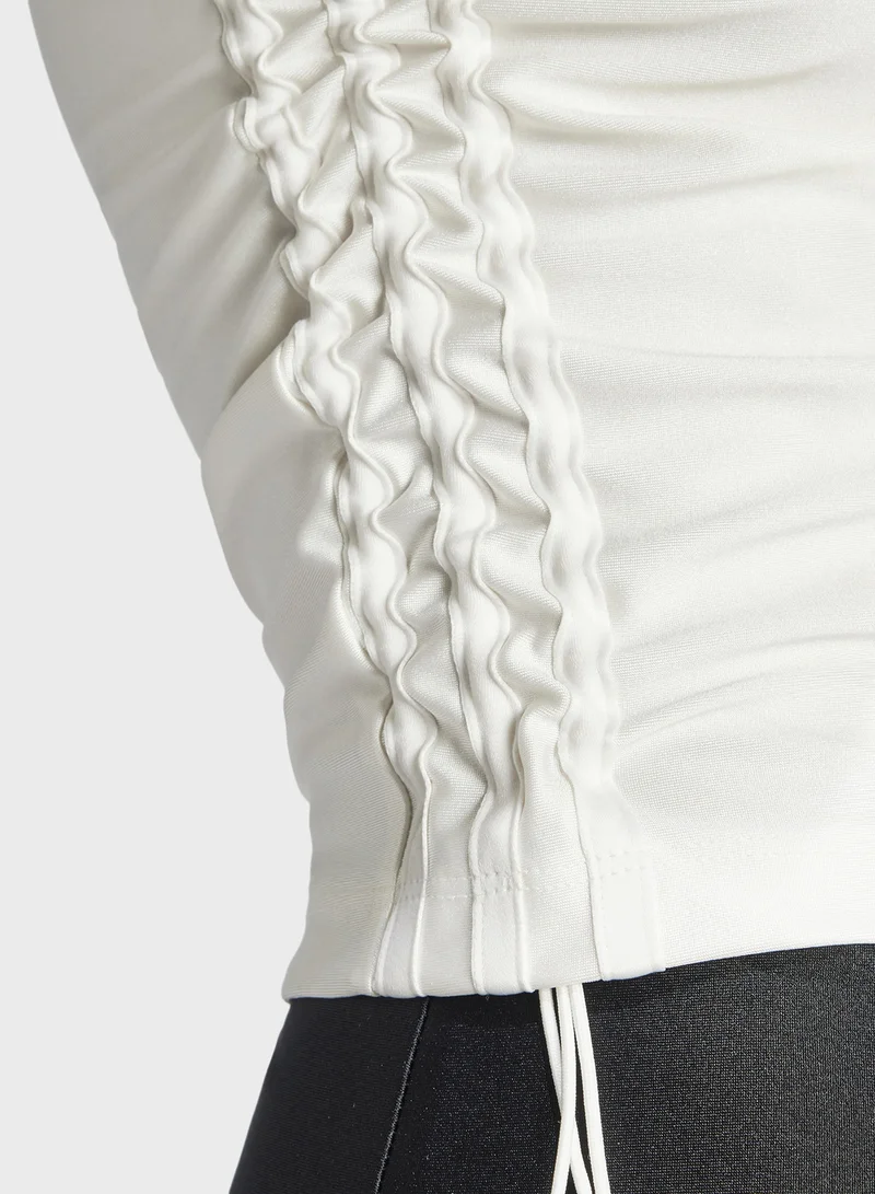 اديداس اوريجينالز Ruched 3 Stripe Cropped Top