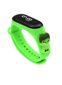 Miniso Kids Electronic Digital Watch, Digital Dial Waterproof Cartoon Character LED Kids Watch, Stylish And Fashionable Children Wrist Watch, Comfortable Watch Band For Kids, (1pc, Green, Hulk)  - Image 1