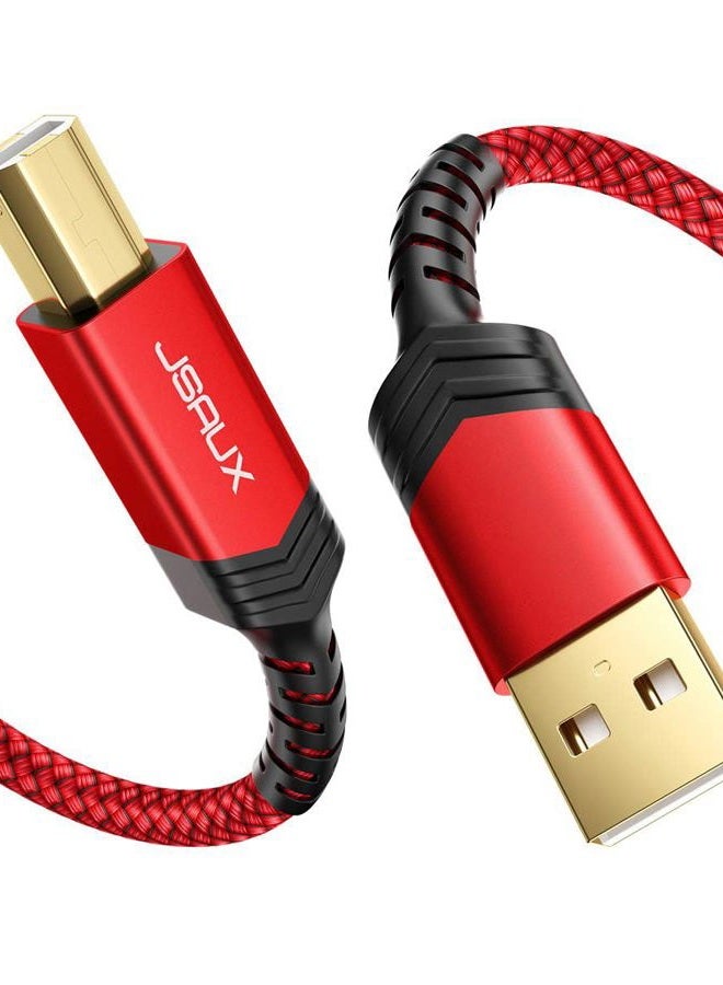 jsaux Printer Cable, 15FT USB Printer Cable USB 2.0 Type A Male to B Male Scanner Cord USB B Cable High Speed for HP, Canon, Epson, Dell, Brother, Lexmark, Xerox, Samsung etc and Piano, DAC - Image 1