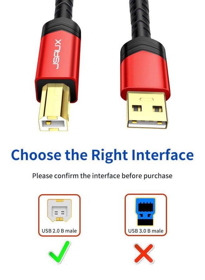 jsaux Printer Cable, 15FT USB Printer Cable USB 2.0 Type A Male to B Male Scanner Cord USB B Cable High Speed for HP, Canon, Epson, Dell, Brother, Lexmark, Xerox, Samsung etc and Piano, DAC - Image 5