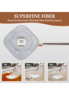 NextWave Spin Mop Bucket Set 360 Degree Spinning Mop with Self Separation Dirty and Clean Water System Easy Wring Floor Mop with Detachable Mop Heads for Floor Cleaning on Home Kitchen  - Image 3