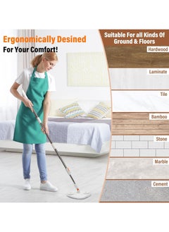 NextWave Spin Mop Bucket Set 360 Degree Spinning Mop with Self Separation Dirty and Clean Water System Easy Wring Floor Mop with Detachable Mop Heads for Floor Cleaning on Home Kitchen  - Image 5
