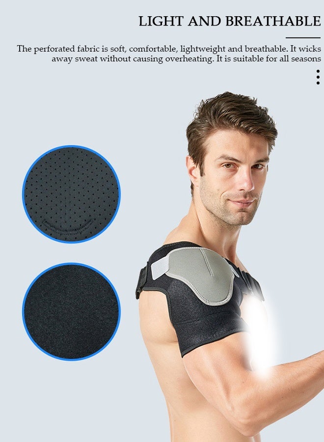 DUNISO Shoulder Brace Shoulder Support and Compression Sleeve for Torn Rotator Cuff Dislocated Shoulder Pain Relief Adjustable Fits Shoulder Brace Immobilizer Strap with Ice Pack Pocket - Image 3