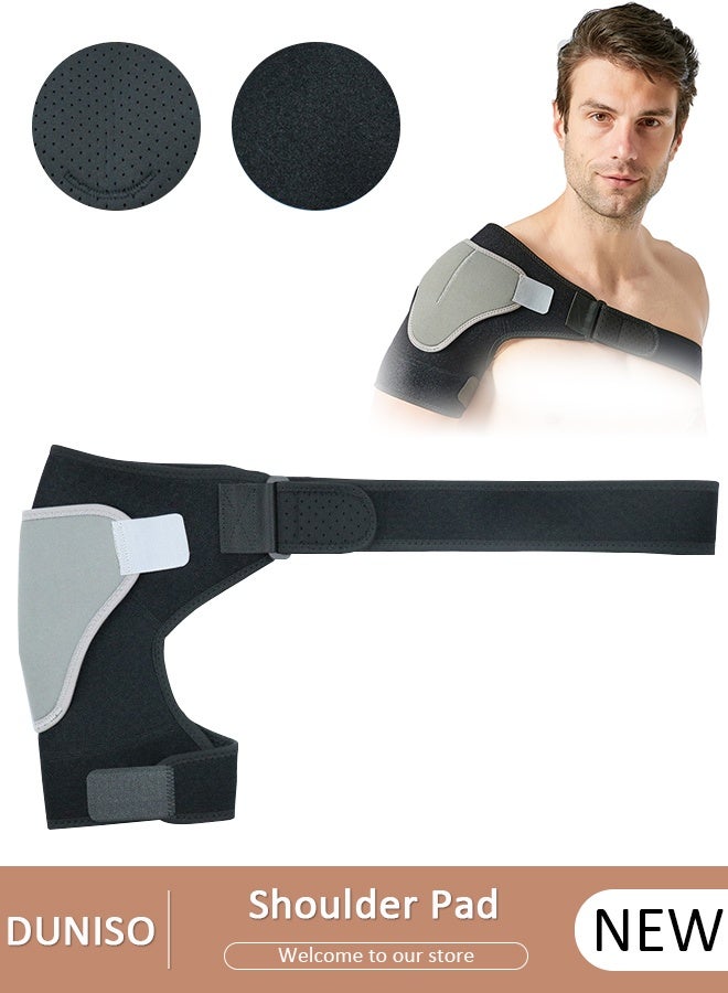 DUNISO Shoulder Brace Shoulder Support and Compression Sleeve for Torn Rotator Cuff Dislocated Shoulder Pain Relief Adjustable Fits Shoulder Brace Immobilizer Strap with Ice Pack Pocket - Image 1