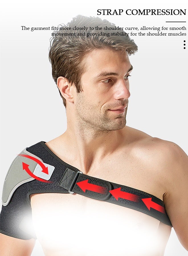 DUNISO Shoulder Brace Shoulder Support and Compression Sleeve for Torn Rotator Cuff Dislocated Shoulder Pain Relief Adjustable Fits Shoulder Brace Immobilizer Strap with Ice Pack Pocket - Image 2