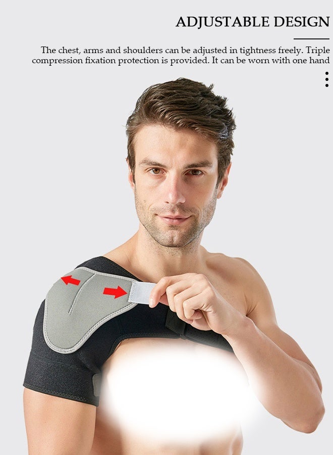 DUNISO Shoulder Brace Shoulder Support and Compression Sleeve for Torn Rotator Cuff Dislocated Shoulder Pain Relief Adjustable Fits Shoulder Brace Immobilizer Strap with Ice Pack Pocket - Image 4