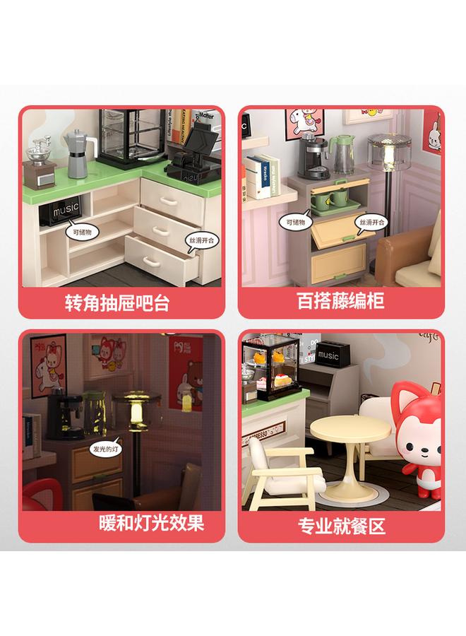 Bluejw Ali Series Building Blocks Store Convenience Store Milk Tea Shop Diy Handmade Assembled Cabin Children's Day Gift - Image 4
