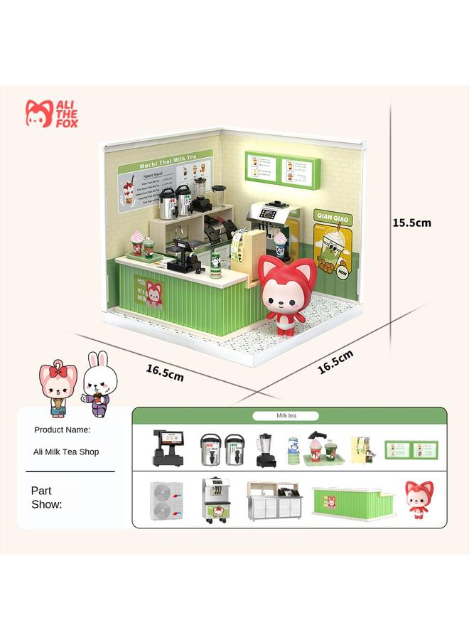 Bluejw Ali Series Building Blocks Store Convenience Store Milk Tea Shop Diy Handmade Assembled Cabin Children's Day Gift - Image 1