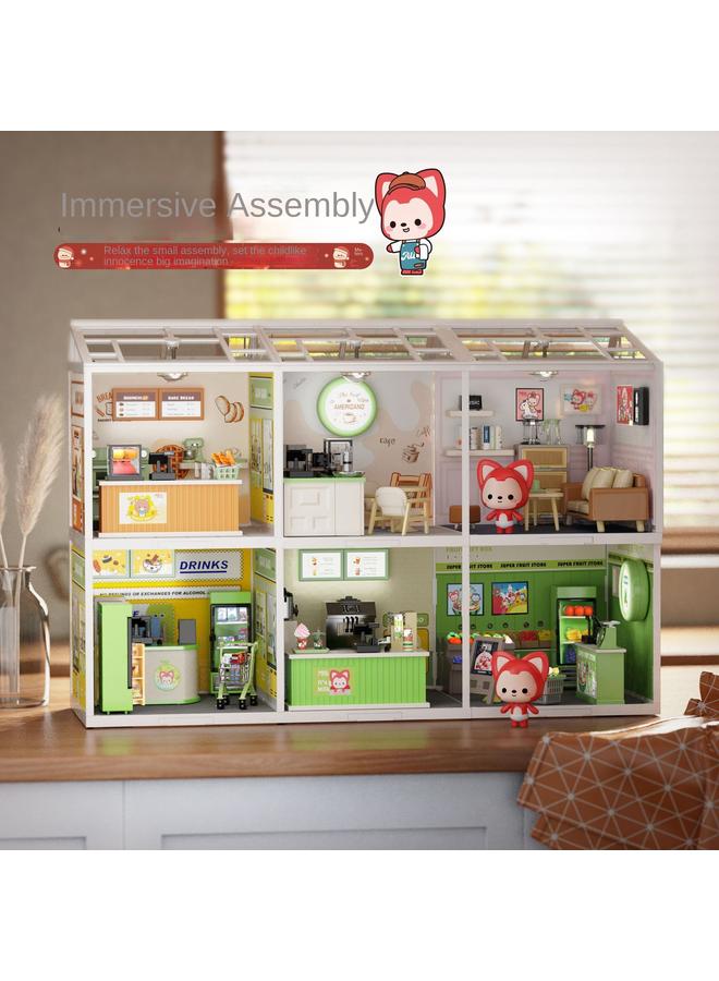 Bluejw Ali Series Building Blocks Store Convenience Store Milk Tea Shop Diy Handmade Assembled Cabin Children's Day Gift - Image 2