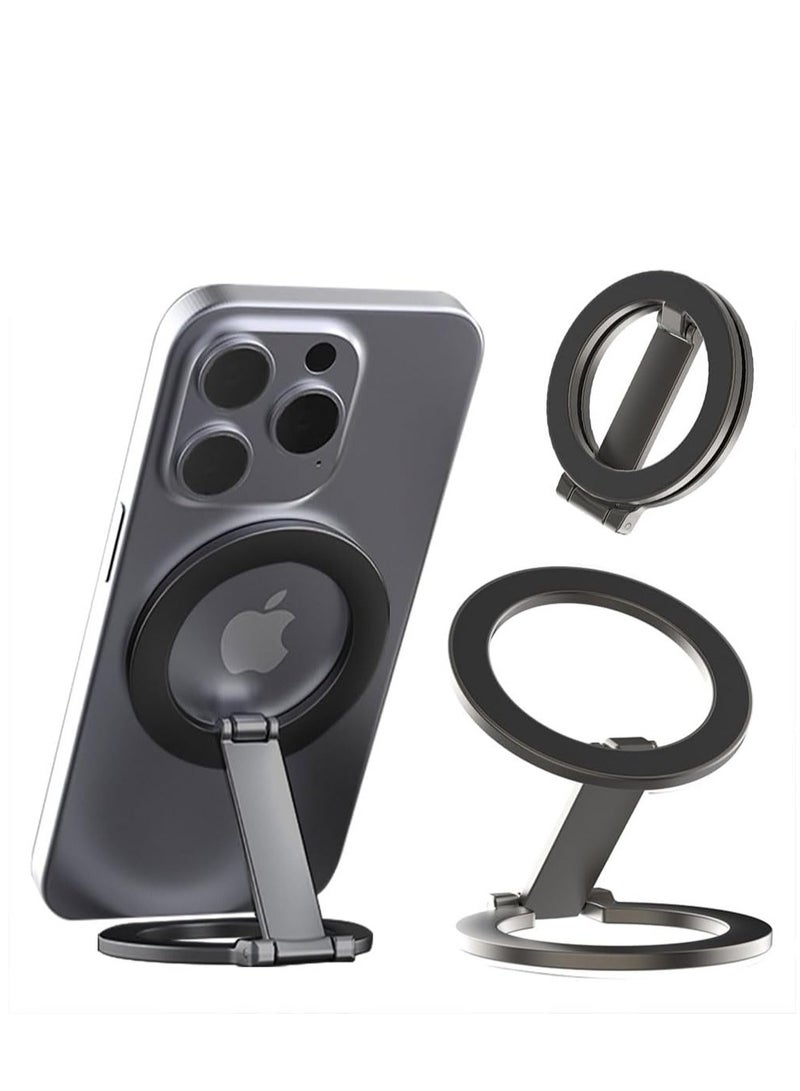 Generic Magnetic Phone Stand with Ring Holder, 4-in-1 Foldable Design, MagSafe Compatible, Double-Sided Mount  - Image 2