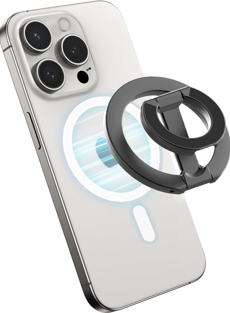 Generic Magnetic Phone Stand with Ring Holder, 4-in-1 Foldable Design, MagSafe Compatible, Double-Sided Mount  - Image 3