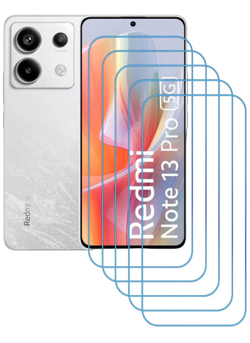 ACLIX 5 Pieces Antistatic ESD Dustproof Premium Quality High Definition Clear Tempered Glass Screen Protector Designed For Xiaomi Redmi Note 13  Pro - Image 1