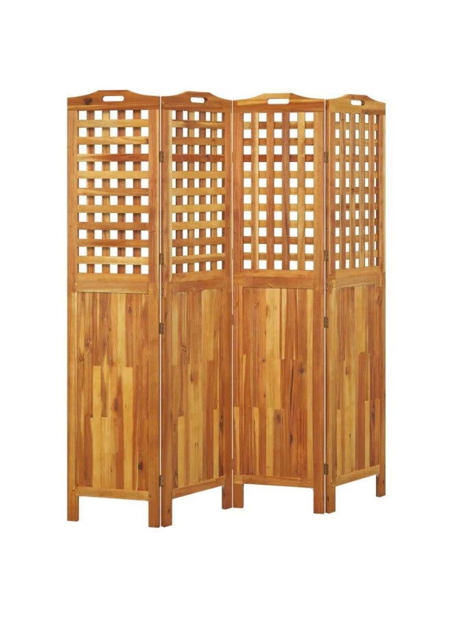 vidaxl 4-Panel Room Divider 162x2x180 cm Solid Wood Acacia  - Image 2