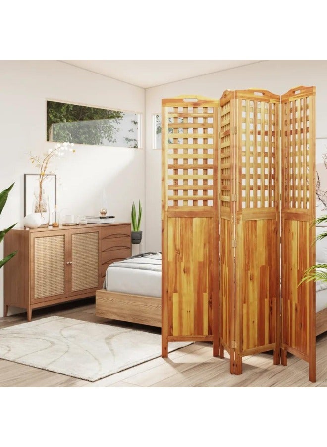 vidaxl 4-Panel Room Divider 162x2x180 cm Solid Wood Acacia  - Image 1