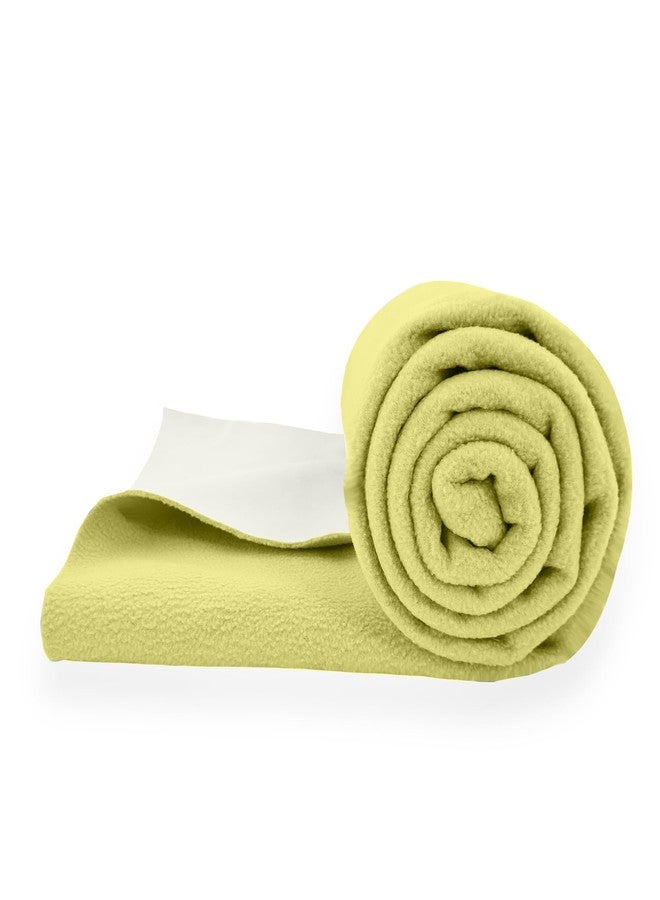 Divine Casa Waterproof Bed Protector, Anti-Piling Fleece Extra Absorbent Quick Dry Sheet, Baby Bed Protector, Medium Size(70 X 100 CM), Yellow (Pack of 1) - Image 1