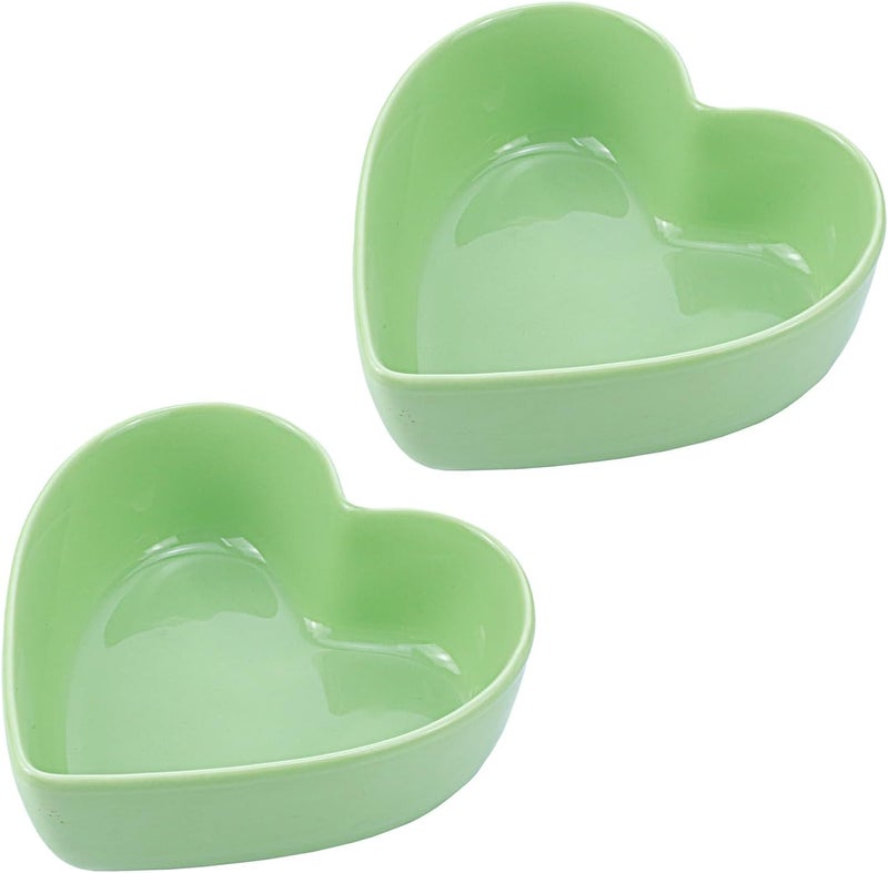 WAIT FLY 2pcs HeartShaped Bowls for Salad Soup Snack Dessert Household Cooking Bowls for Home Kitchen Green - Image 1