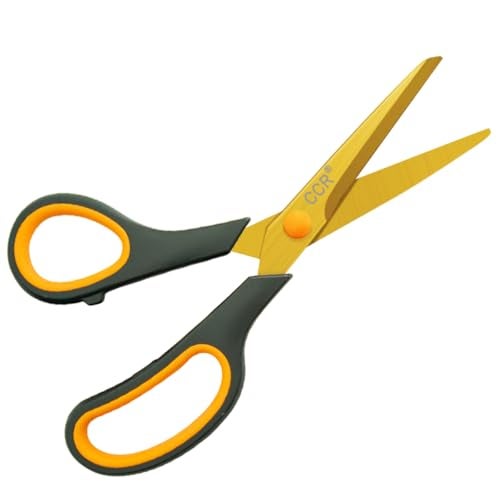 CCR Scissors 8 Inch Soft Comfort-Grip Handles Sharp Titanium Coating Blades, 4-Pack - Image 2