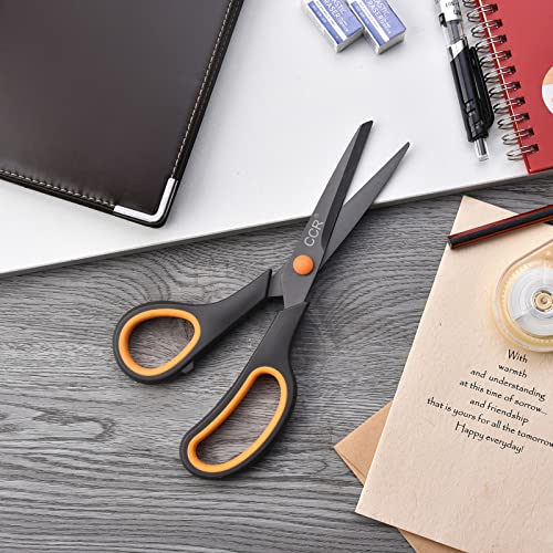 CCR Scissors 8 Inch Soft Comfort-Grip Handles Sharp Titanium Coating Blades, 4-Pack - Image 5