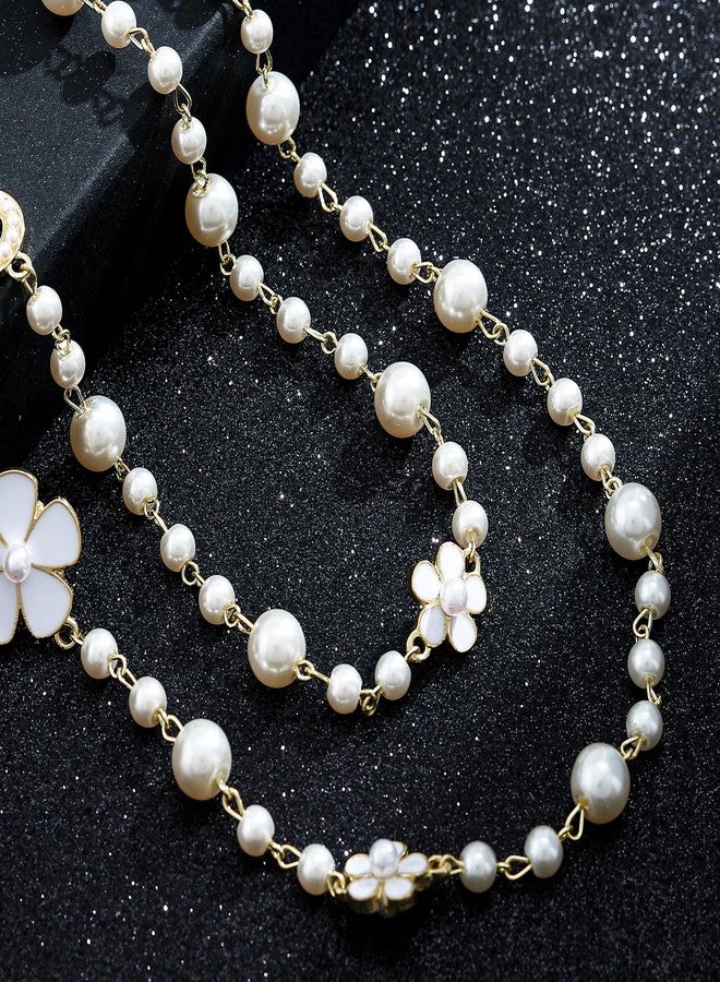 Bmirth Long Pearl Necklaces Layered Pearl Necklaces Jewelry 1920s Pearls Body Jewelry for Women (Pearl long necklace) - Image 5
