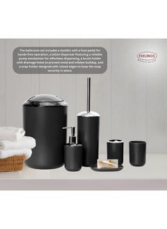 Feelings Feelings Bathroom 6Pcs Set Black  - Image 4