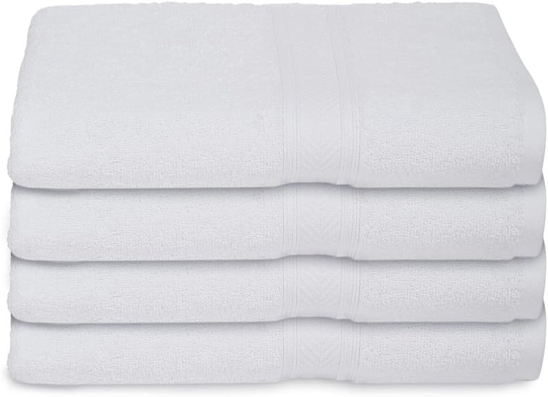 Casa Lino 500GSM 4 Pack Hand Towels for Bathroom  18""x28""  100% Cotton  Ultra Soft & Highly Absorbent  500 GSM Premium Luxury Towels for Gym  Shower  Hotel  New Apartment Essentials  White