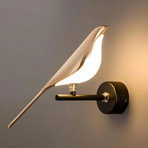 Groeien 12W | 3 Color Modern LED Golden Bird Wall Sconce Gold Wall Light for Bedroom Living Room Corridor Lighting Fixtures Wall Mount(Warm+Natural+Coolwhite)(Golden Bird, 1, Count) - Image 1
