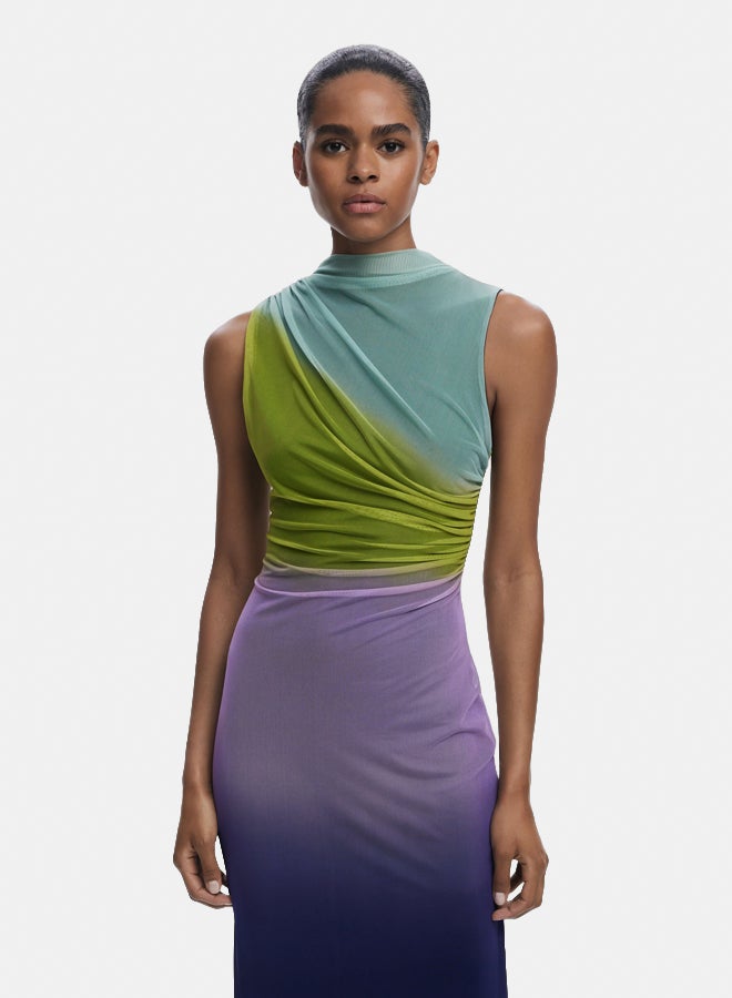 DESIGUAL Gradient tulle midi dress - Image 2