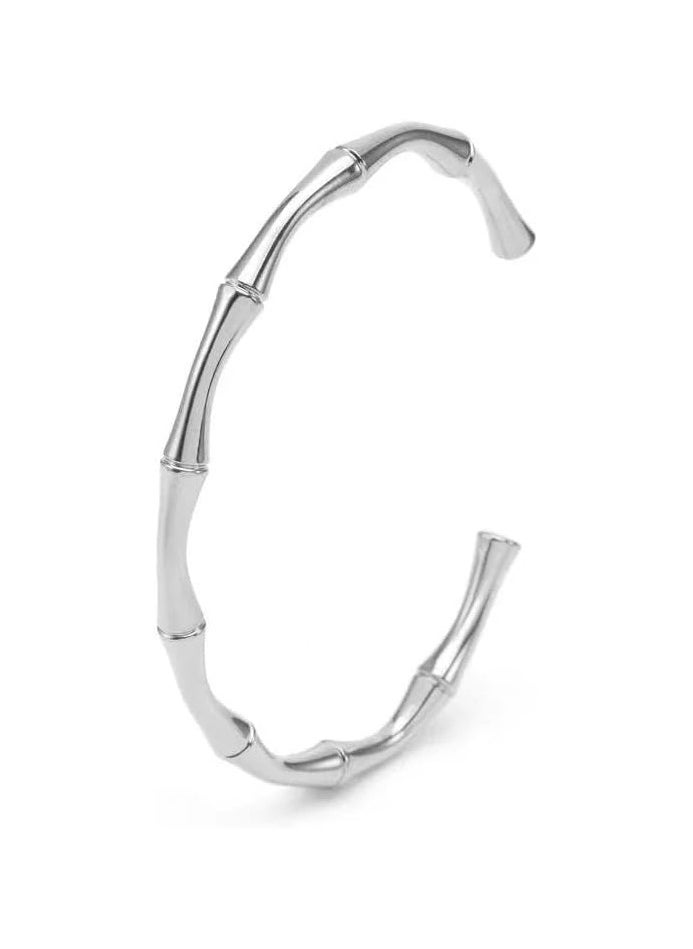 Fayrouz Jewellery - Fayruz Jewelry 18K Plated Bamboo Bracelet 316L Stainless Steel Adjustable Charm Bracelets for Women Simple Thin Fashion Hook Suitable for All Occasions. - Image 1