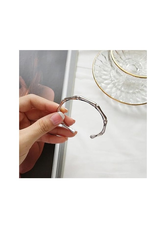 Fayrouz Jewellery - Fayruz Jewelry 18K Plated Bamboo Bracelet 316L Stainless Steel Adjustable Charm Bracelets for Women Simple Thin Fashion Hook Suitable for All Occasions. - Image 1