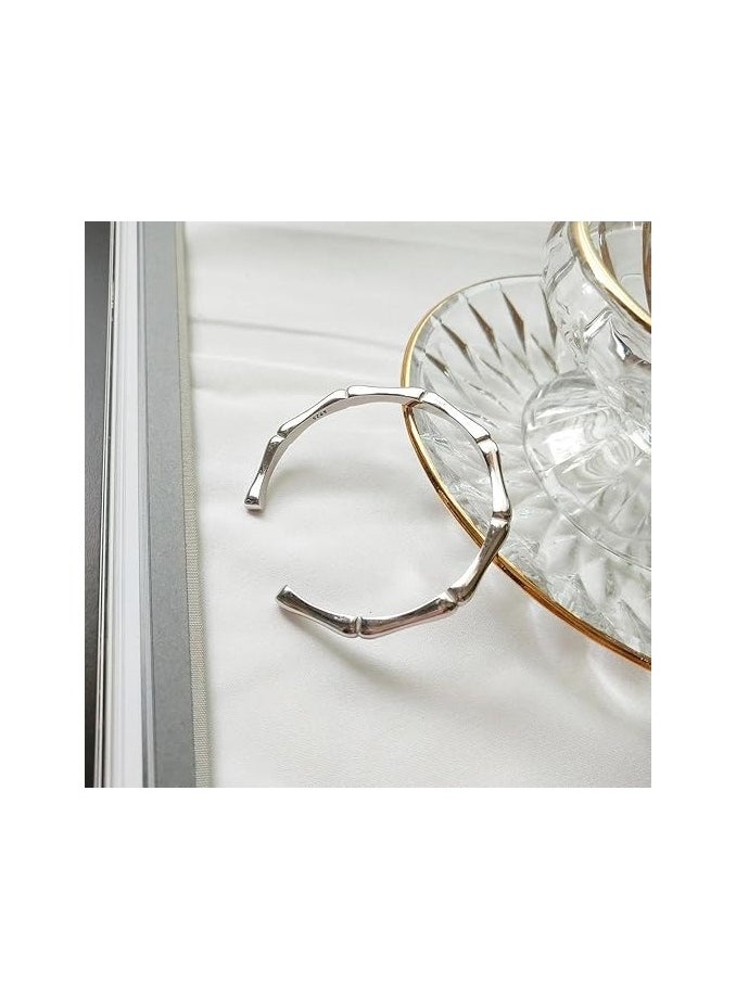 Fayrouz Jewellery - Fayruz Jewelry 18K Plated Bamboo Bracelet 316L Stainless Steel Adjustable Charm Bracelets for Women Simple Thin Fashion Hook Suitable for All Occasions. - Image 1