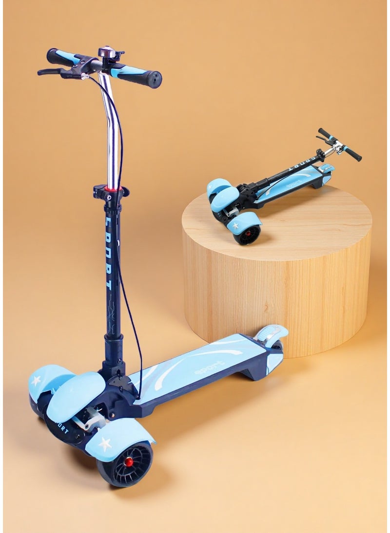 EASY FUTURE LED PU Wheels Kids Scooter with Foldable Design, Height-Adjustable Handle, Rear Brake, Handle Brake & Music – Ideal for 3–8 Years - Image 1