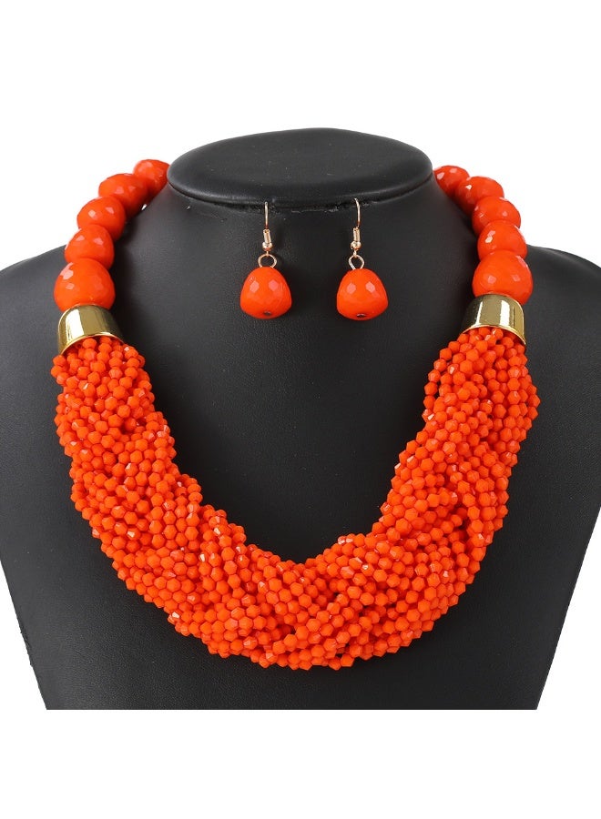 NIBEMINENT Bohemian Style Woven Three-Piece Necklace Set
