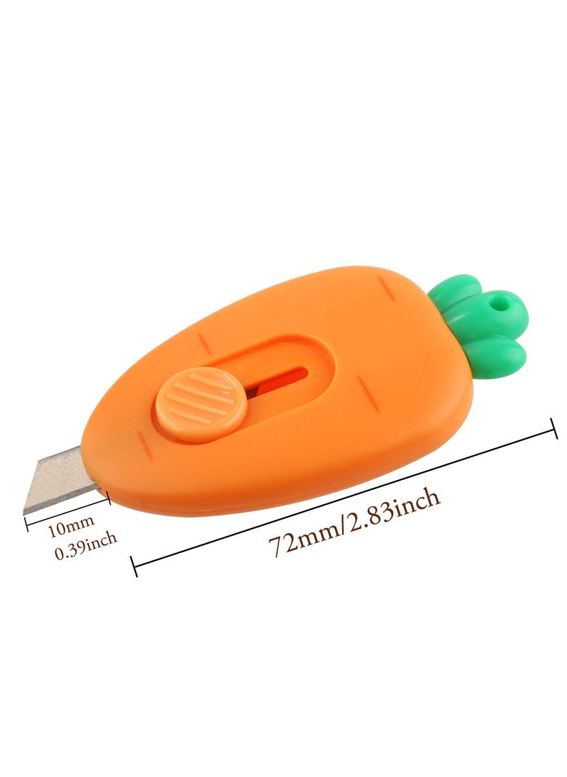 KASTWAVE 6 Pieces Mini Retractable Utility Knife Cute Box Cutter Mini Box Cutter Retractable Magnetic Cartoon Cute Box Opener  - Image 4