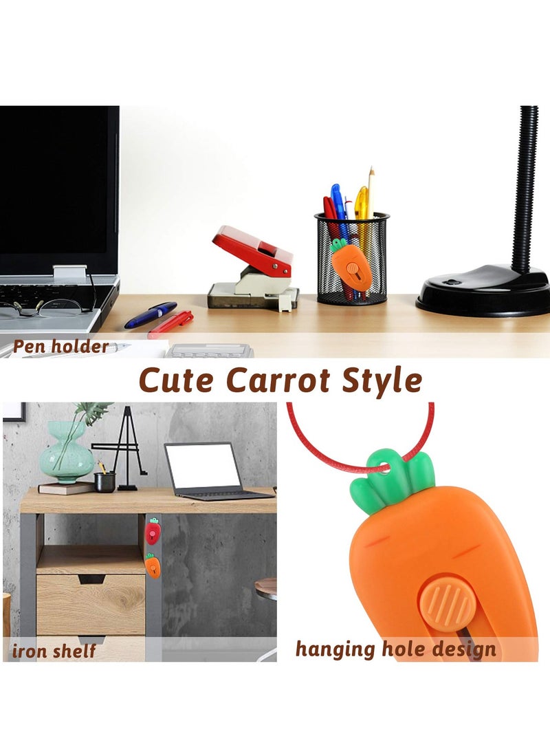 KASTWAVE 6 Pieces Mini Retractable Utility Knife Cute Box Cutter Mini Box Cutter Retractable Magnetic Cartoon Cute Box Opener  - Image 2
