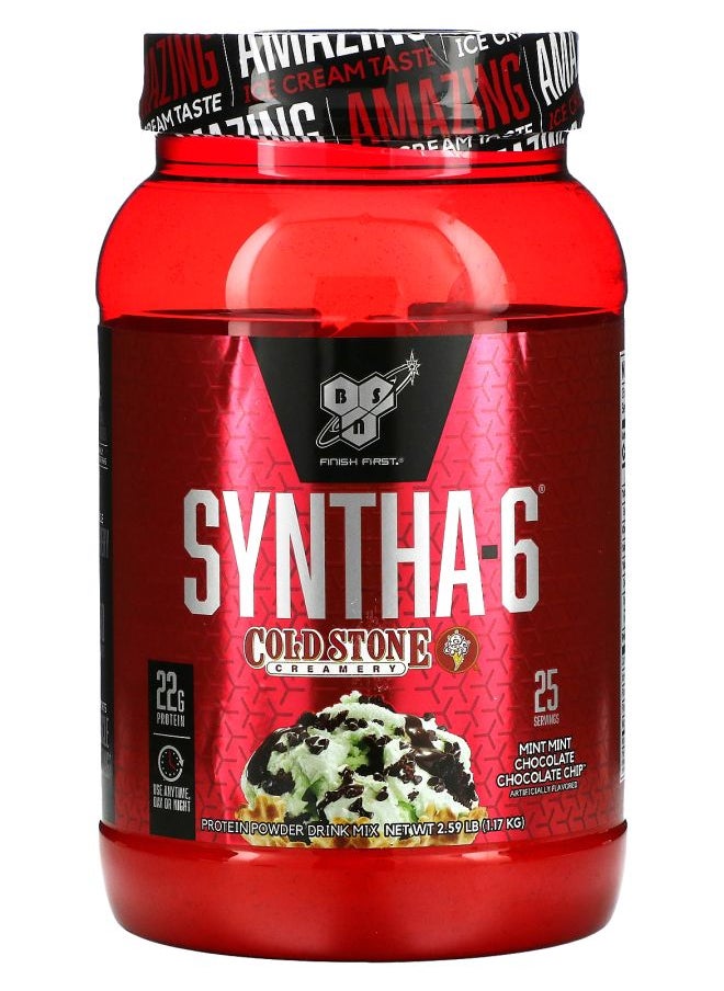 BSN Syntha-6 Cold Stone Creamery Mint Mint Chocolate Chocolate Chip 2.59 lb (1.17 kg) 