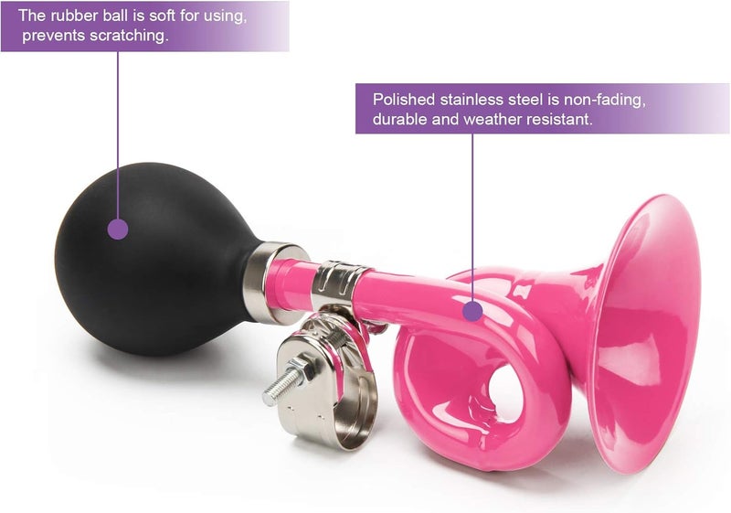 Coolrunner Bugle Horn, Retro Clown Horn, Kids Bike Horn, Classic Vintage Metal Twist Loudspeaker Siren Hooter Snail Air Horn for Vehicles Bicycles Golf Cart - Image 5