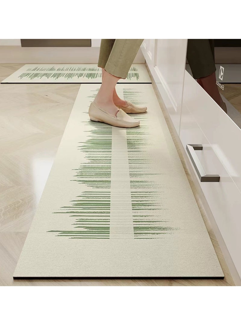 TYCOM Diatom Kitchen Rugs Kitchen Mat Non-Slip Fluffy Soft Plush Microfiber Shower Carpet Rug Machine Washable Quick Dry Ultra Kitchen Mats 45 By 75 And 45 By 120 CM Grass.