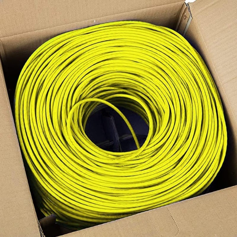Cmple - Cat5e Plenum Cable 1000ft, CMP, Yellow, 350MHz Gigabit Ethernet Solid Network Internet Bulk UTP - Image 4