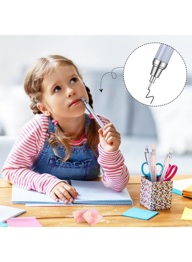 Chinco 15 Pcs Cherry Mechanical Pencil Set Include 6 Pcs Japanese Kawaii Automatic Drafting Pencil With 6 Tubes Pencil Refill And 3 Pcs Cute Cherry Erasers For Sketching Architecture Drawing (0.5 Mm) - Image 4