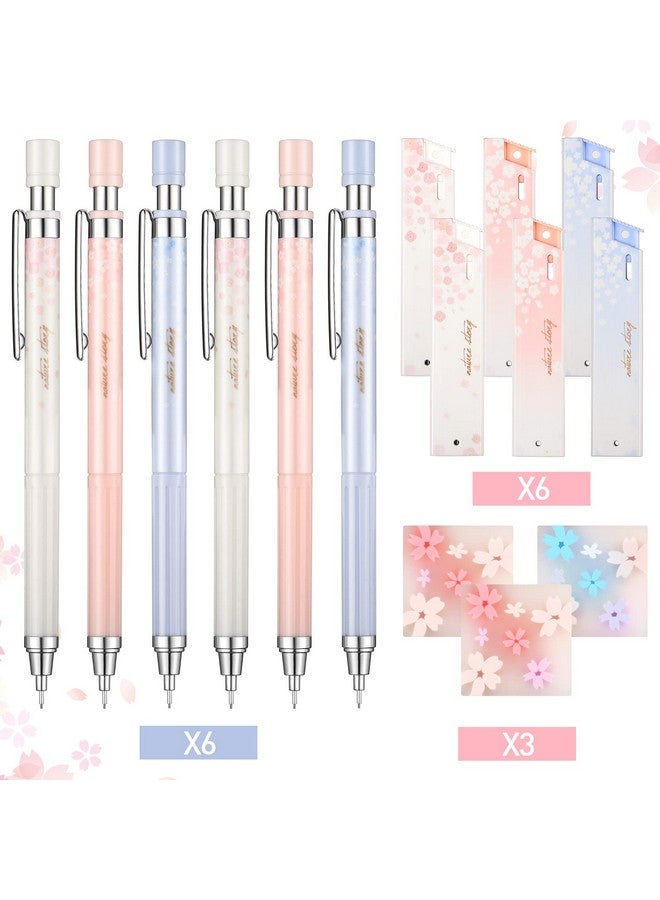 Chinco 15 Pcs Cherry Mechanical Pencil Set Include 6 Pcs Japanese Kawaii Automatic Drafting Pencil With 6 Tubes Pencil Refill And 3 Pcs Cute Cherry Erasers For Sketching Architecture Drawing (0.5 Mm) - Image 5