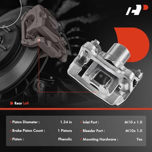 A-Premium Disc Brake Caliper Assembly with Bracket Compatible with Select Hyundai and Kia Models - Sonata 2011-2015, Optima 2011-2015 - Rear Left Driver Side - Image 2