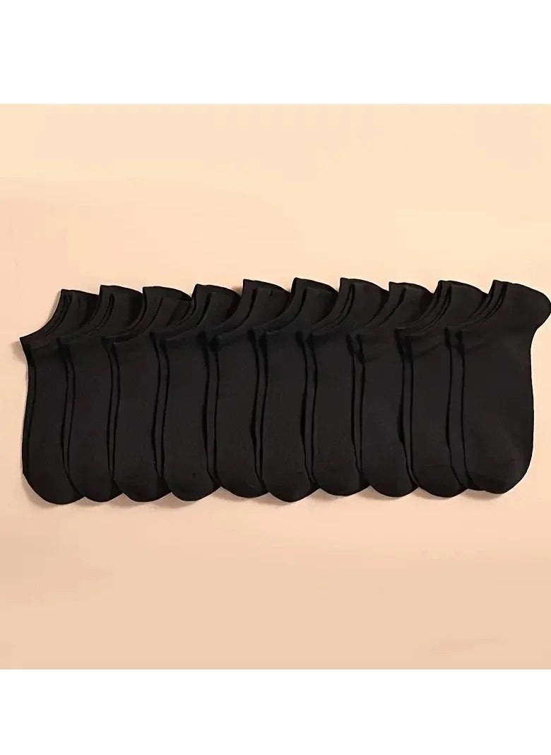 Generic - Men's Socks Set of 10 Pairs Black High Quality Men's Socks One size fits all - Image 1
