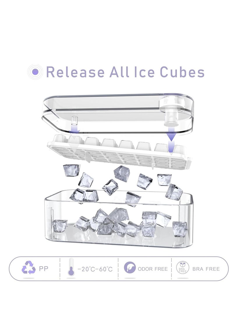 Vparty Ice Cube Tray with Lid and Bin – 32-Piece Easy-Release Ice Mold, 1 Tray for Whiskey, Cocktails, and Drinks – BPA-Free, Durable Plastic, Non-Stick, Stackable, Leak-Proof, Space-Saving Design, Ideal for Freezer Use, Dishwasher Safe, Perfect for Home Bar, Parties, Beverage Cooling, and Smooth Ice Cubes for Drinks, Easy Ice Removal, Flexible Tray  - Image 4